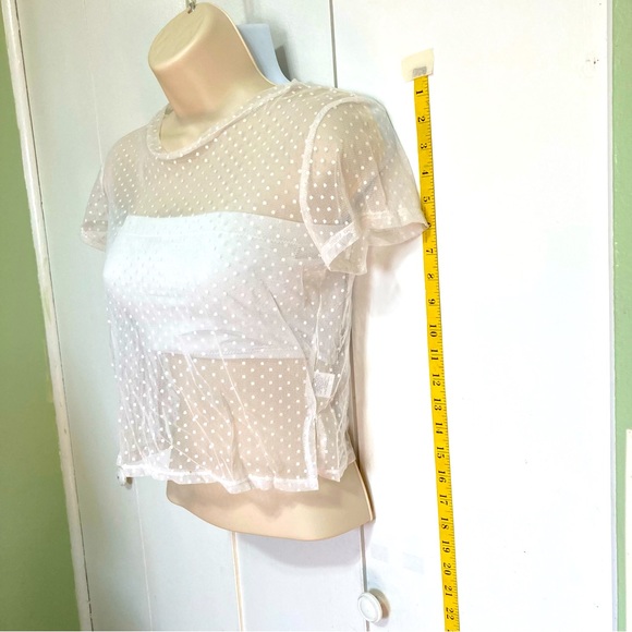 PacSun LA Hearts sheer polka dot crop top Medium - Picture 4 of 12